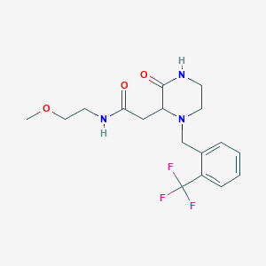 molecular formula C17H22F3N3O3 B5339740 N-(2-methoxyethyl)-2-{3-oxo-1-[2-(trifluoromethyl)benzyl]-2-piperazinyl}acetamide 