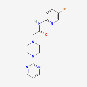 molecular formula C15H17BrN6O B5339775 N-(5-bromopyridin-2-yl)-2-[4-(pyrimidin-2-yl)piperazin-1-yl]acetamide 