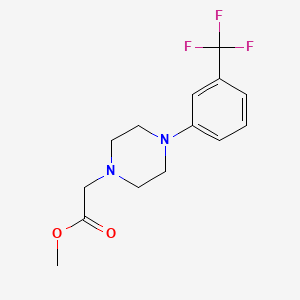 molecular formula C14H17F3N2O2 B5339786 Methyl 2-{4-[3-(trifluoromethyl)phenyl]piperazinyl}acetate 