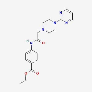 molecular formula C19H23N5O3 B5339834 ETHYL 4-({2-[4-(2-PYRIMIDINYL)PIPERAZINO]ACETYL}AMINO)BENZOATE 