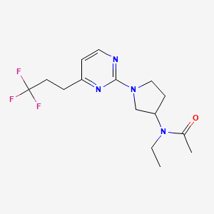 molecular formula C15H21F3N4O B5339836 N-ethyl-N-{1-[4-(3,3,3-trifluoropropyl)pyrimidin-2-yl]pyrrolidin-3-yl}acetamide 