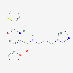 molecular formula C18H18N4O3S B5339851 N-[2-(2-furyl)-1-({[3-(1H-imidazol-1-yl)propyl]amino}carbonyl)vinyl]-2-thiophenecarboxamide 