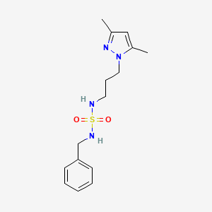 molecular formula C15H22N4O2S B5339988 N-benzyl-N'-[3-(3,5-dimethyl-1H-pyrazol-1-yl)propyl]sulfamide 
