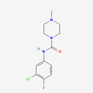 molecular formula C12H15ClFN3O B5340049 N-(3-chloro-4-fluorophenyl)-4-methylpiperazine-1-carboxamide 
