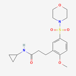 molecular formula C17H24N2O5S B5340121 N-cyclopropyl-3-[2-methoxy-5-(4-morpholinylsulfonyl)phenyl]propanamide 