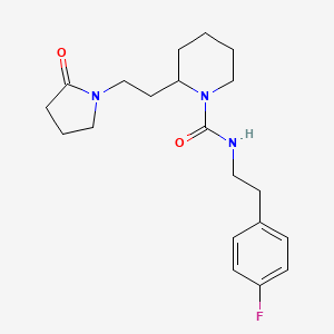 molecular formula C20H28FN3O2 B5340148 N-[2-(4-fluorophenyl)ethyl]-2-[2-(2-oxo-1-pyrrolidinyl)ethyl]-1-piperidinecarboxamide 