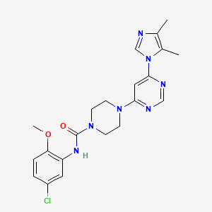 molecular formula C21H24ClN7O2 B5340154 N-(5-chloro-2-methoxyphenyl)-4-[6-(4,5-dimethyl-1H-imidazol-1-yl)-4-pyrimidinyl]-1-piperazinecarboxamide 