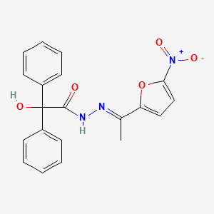 molecular formula C20H17N3O5 B5340190 2-hydroxy-N-[(E)-1-(5-nitrofuran-2-yl)ethylideneamino]-2,2-diphenylacetamide 