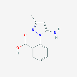 molecular formula C11H11N3O2 B053402 2-(5-Amino-3-methyl-pyrazol-1-yl)-benzoic acid CAS No. 298684-24-9