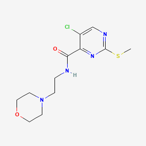 molecular formula C12H17ClN4O2S B5340205 5-chloro-2-methylsulfanyl-N-(2-morpholin-4-ylethyl)pyrimidine-4-carboxamide 