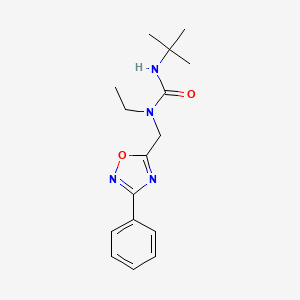 molecular formula C16H22N4O2 B5340212 N'-(tert-butyl)-N-ethyl-N-[(3-phenyl-1,2,4-oxadiazol-5-yl)methyl]urea 