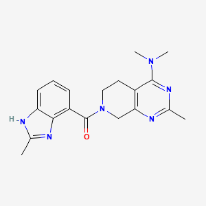 molecular formula C19H22N6O B5340228 N,N,2-trimethyl-7-[(2-methyl-1H-benzimidazol-4-yl)carbonyl]-5,6,7,8-tetrahydropyrido[3,4-d]pyrimidin-4-amine 