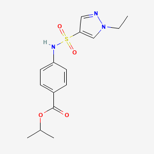 molecular formula C15H19N3O4S B5340253 isopropyl 4-{[(1-ethyl-1H-pyrazol-4-yl)sulfonyl]amino}benzoate 