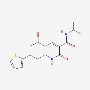 molecular formula C17H18N2O3S B5340270 N~3~-ISOPROPYL-2,5-DIOXO-7-(2-THIENYL)-1,2,5,6,7,8-HEXAHYDRO-3-QUINOLINECARBOXAMIDE 