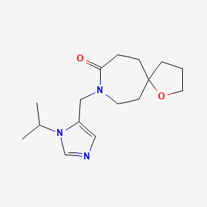 molecular formula C16H25N3O2 B5340309 8-[(1-isopropyl-1H-imidazol-5-yl)methyl]-1-oxa-8-azaspiro[4.6]undecan-9-one 