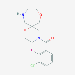 molecular formula C15H18ClFN2O3 B5340345 4-(3-chloro-2-fluorobenzoyl)-1,8-dioxa-4,11-diazaspiro[5.6]dodecane 