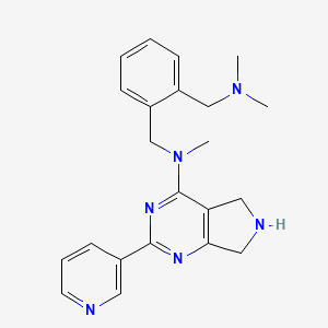 molecular formula C22H26N6 B5340391 N-{2-[(dimethylamino)methyl]benzyl}-N-methyl-2-(3-pyridinyl)-6,7-dihydro-5H-pyrrolo[3,4-d]pyrimidin-4-amine 