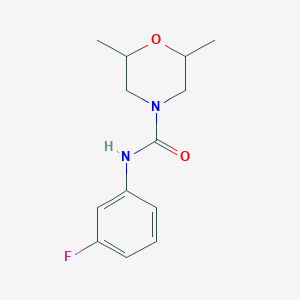 molecular formula C13H17FN2O2 B5340447 N-(3-fluorophenyl)-2,6-dimethylmorpholine-4-carboxamide 