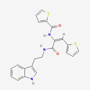 molecular formula C22H19N3O2S2 B5340628 N-[1-({[2-(1H-indol-3-yl)ethyl]amino}carbonyl)-2-(2-thienyl)vinyl]-2-thiophenecarboxamide 