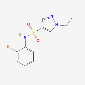 molecular formula C11H12BrN3O2S B5340676 N-(2-bromophenyl)-1-ethyl-1H-pyrazole-4-sulfonamide 