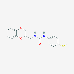 molecular formula C17H18N2O3S B5340686 N-(2,3-dihydro-1,4-benzodioxin-2-ylmethyl)-N'-[4-(methylthio)phenyl]urea 