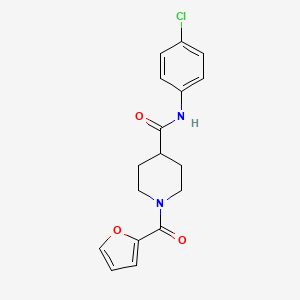 molecular formula C17H17ClN2O3 B5340695 N-(4-chlorophenyl)-1-(furan-2-carbonyl)piperidine-4-carboxamide 