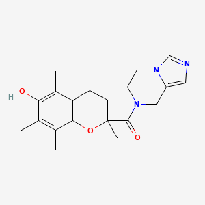 molecular formula C20H25N3O3 B5340754 2-(5,6-dihydroimidazo[1,5-a]pyrazin-7(8H)-ylcarbonyl)-2,5,7,8-tetramethylchroman-6-ol 
