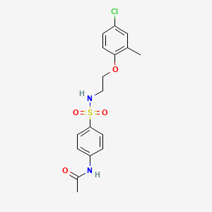 molecular formula C17H19ClN2O4S B5340804 N-[4-({[2-(4-chloro-2-methylphenoxy)ethyl]amino}sulfonyl)phenyl]acetamide 