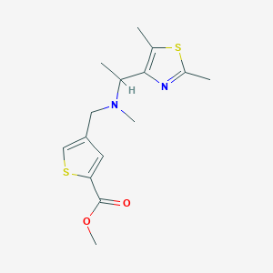 molecular formula C15H20N2O2S2 B5340807 methyl 4-{[[1-(2,5-dimethyl-1,3-thiazol-4-yl)ethyl](methyl)amino]methyl}-2-thiophenecarboxylate 