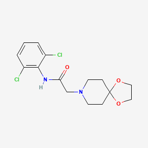 molecular formula C15H18Cl2N2O3 B5340829 N-(2,6-dichlorophenyl)-2-(1,4-dioxa-8-azaspiro[4.5]dec-8-yl)acetamide 
