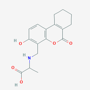 molecular formula C17H19NO5 B5340849 N-[(3-hydroxy-6-oxo-7,8,9,10-tetrahydro-6H-benzo[c]chromen-4-yl)methyl]alanine 