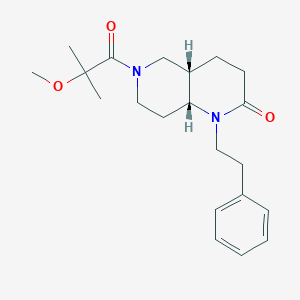 molecular formula C21H30N2O3 B5340860 (4aS*,8aR*)-6-(2-methoxy-2-methylpropanoyl)-1-(2-phenylethyl)octahydro-1,6-naphthyridin-2(1H)-one 