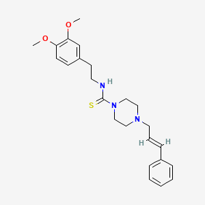 molecular formula C24H31N3O2S B5340877 N-[2-(3,4-dimethoxyphenyl)ethyl]-4-(3-phenyl-2-propen-1-yl)-1-piperazinecarbothioamide 