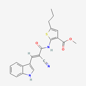 molecular formula C21H19N3O3S B5340878 methyl 2-{[2-cyano-3-(1H-indol-3-yl)acryloyl]amino}-5-propyl-3-thiophenecarboxylate 