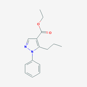 molecular formula C15H18N2O2 B053409 ethyl 1-phenyl-5-propyl-1H-pyrazole-4-carboxylate CAS No. 116344-12-8