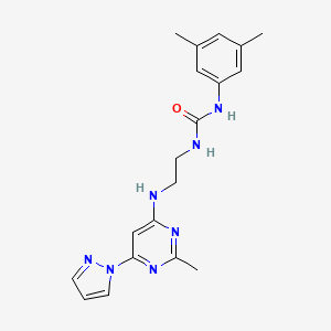 molecular formula C19H23N7O B5340907 N-(3,5-dimethylphenyl)-N'-(2-{[2-methyl-6-(1H-pyrazol-1-yl)-4-pyrimidinyl]amino}ethyl)urea 