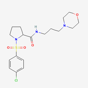 molecular formula C18H26ClN3O4S B5340908 1-[(4-chlorophenyl)sulfonyl]-N-[3-(4-morpholinyl)propyl]prolinamide 
