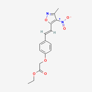 molecular formula C16H16N2O6 B5340932 ethyl {4-[2-(3-methyl-4-nitro-5-isoxazolyl)vinyl]phenoxy}acetate 