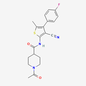 molecular formula C20H20FN3O2S B5340948 1-acetyl-N-[3-cyano-4-(4-fluorophenyl)-5-methylthiophen-2-yl]piperidine-4-carboxamide 