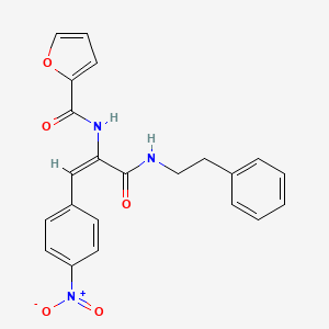 molecular formula C22H19N3O5 B5340983 N-(2-(4-nitrophenyl)-1-{[(2-phenylethyl)amino]carbonyl}vinyl)-2-furamide 