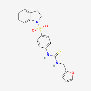 molecular formula C20H19N3O3S2 B5340986 N-[4-(2,3-dihydro-1H-indol-1-ylsulfonyl)phenyl]-N'-(2-furylmethyl)thiourea 