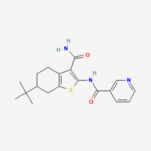 molecular formula C19H23N3O2S B5340999 N-(6-tert-butyl-3-carbamoyl-4,5,6,7-tetrahydro-1-benzothiophen-2-yl)pyridine-3-carboxamide 