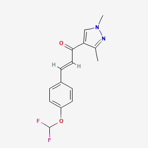molecular formula C15H14F2N2O2 B5341021 (E)-3-[4-(DIFLUOROMETHOXY)PHENYL]-1-(1,3-DIMETHYL-1H-PYRAZOL-4-YL)-2-PROPEN-1-ONE 
