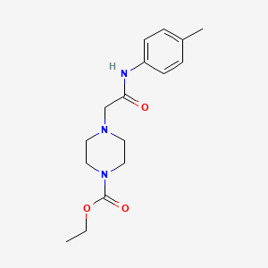 molecular formula C16H23N3O3 B5341060 ETHYL 4-[2-OXO-2-(4-TOLUIDINO)ETHYL]TETRAHYDRO-1(2H)-PYRAZINECARBOXYLATE 