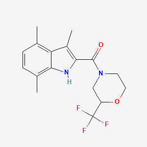 molecular formula C17H19F3N2O2 B5341070 3,4,7-trimethyl-2-{[2-(trifluoromethyl)morpholin-4-yl]carbonyl}-1H-indole 