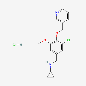 molecular formula C17H20Cl2N2O2 B5341081 N-(3-chloro-5-methoxy-4-(pyridin-3-ylmethoxy)benzyl)cyclopropanamine hydrochloride 