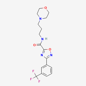 molecular formula C17H19F3N4O3 B5341130 N-[3-(4-morpholinyl)propyl]-3-[3-(trifluoromethyl)phenyl]-1,2,4-oxadiazole-5-carboxamide 