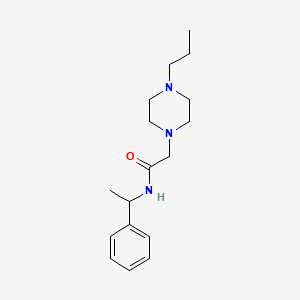 molecular formula C17H27N3O B5341197 N-(1-phenylethyl)-2-(4-propylpiperazin-1-yl)acetamide 