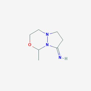 molecular formula C7H13N3O B053412 1-Methyltetrahydropyrazolo[1,2-c][1,3,4]oxadiazin-8(1H)-imine CAS No. 111677-95-3