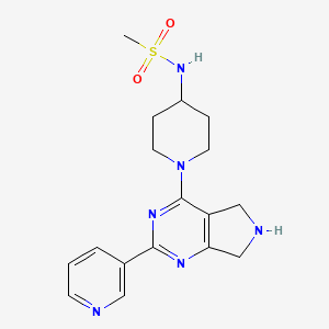 molecular formula C17H22N6O2S B5341201 N-{1-[2-(3-pyridinyl)-6,7-dihydro-5H-pyrrolo[3,4-d]pyrimidin-4-yl]-4-piperidinyl}methanesulfonamide 